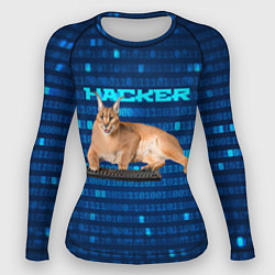 Рашгард женский Кот Шлепа хакер, цвет: 3D-принт