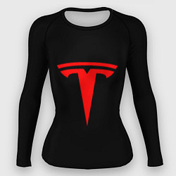 Женский рашгард Tesla red logo