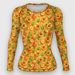 Рашгард женский Сочные абрикосы паттерн, цвет: 3D-принт