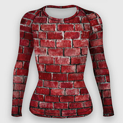 Рашгард женский Текстура красного кирпича, цвет: 3D-принт