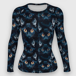 Рашгард женский Черные котята, цвет: 3D-принт