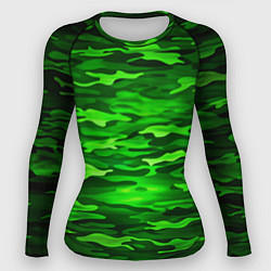 Женский рашгард Зелёные водоросли-камуфляж