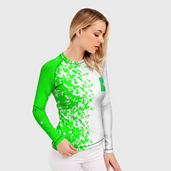 Рашгард женский Xbox кислотные зеленые краски, цвет: 3D-принт — фото 2