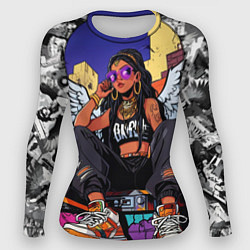 Рашгард женский Городской ангел - urban style, цвет: 3D-принт