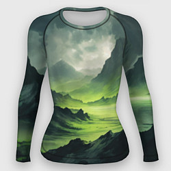 Рашгард женский Ядовитая горная местность - токсичная кислотная до, цвет: 3D-принт