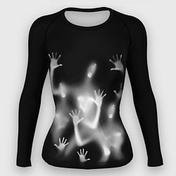 Женский рашгард Белые призрачные силуэты Y2K