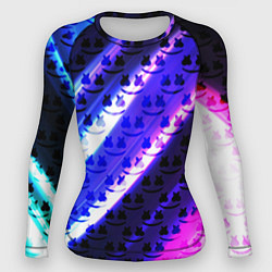 Рашгард женский Marshmello неоновый паттерн, цвет: 3D-принт