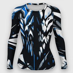 Женский рашгард White and blue abstraction on a black background
