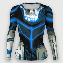 Женский рашгард Blue stripes on a black and white background