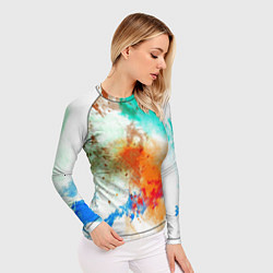 Рашгард женский Штрихи красок цветные, цвет: 3D-принт — фото 2