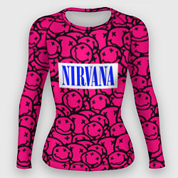 Рашгард женский Nirvana pink logo, цвет: 3D-принт