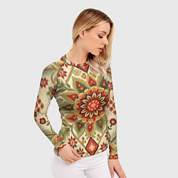 Рашгард женский Русские классические узоры и орнамент, цвет: 3D-принт — фото 2