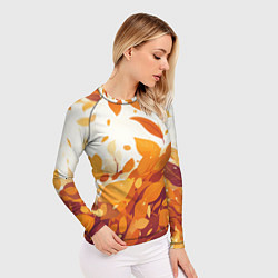 Рашгард женский Осенние опавшие листья, цвет: 3D-принт — фото 2