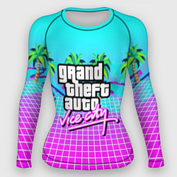 Рашгард женский Vice city tropic collection, цвет: 3D-принт