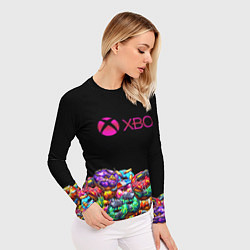 Рашгард женский Xbox пончики, цвет: 3D-принт — фото 2