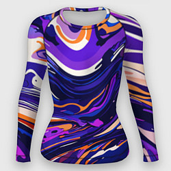 Женский рашгард Разноцветная абстракция разводов