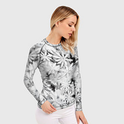 Рашгард женский Рождественский мороз на стекле, цвет: 3D-принт — фото 2