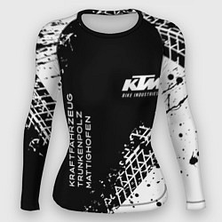 Рашгард женский KTM - следы от шин, цвет: 3D-принт