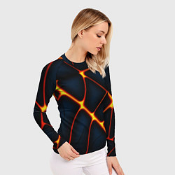 Рашгард женский Каменный разлом с лавой, цвет: 3D-принт — фото 2