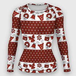 Женский рашгард Новогодний паттерн