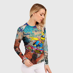 Рашгард женский Bart Simpson on a skateboard - graffiti, цвет: 3D-принт — фото 2