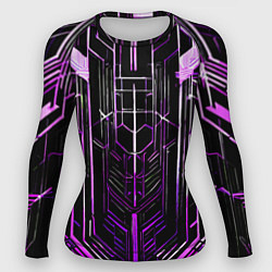 Рашгард женский Purple lines on a black background, цвет: 3D-принт