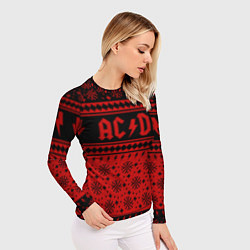 Рашгард женский ACDC christmas sweater, цвет: 3D-принт — фото 2