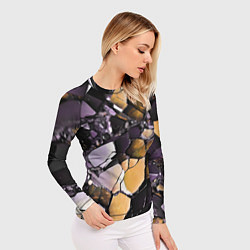 Рашгард женский Чёрно-жёлтый камень, цвет: 3D-принт — фото 2