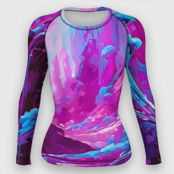 Женский рашгард Фиолетовая кислотная абстракция