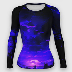 Женский рашгард Фиолетовый апокалиптический закат