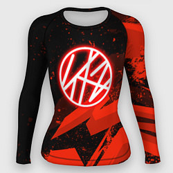 Рашгард женский Stray kids - красная абстракция, цвет: 3D-принт
