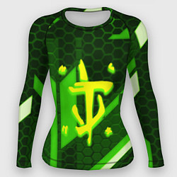 Женский рашгард Doom geometry green