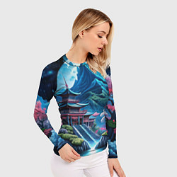 Рашгард женский Пейзаж Японии и горы, цвет: 3D-принт — фото 2