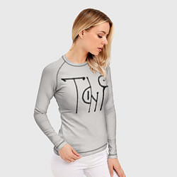 Рашгард женский Вязью Таня - чёрная надпись, цвет: 3D-принт — фото 2