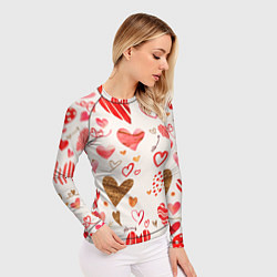 Рашгард женский Любовный паттерн, цвет: 3D-принт — фото 2