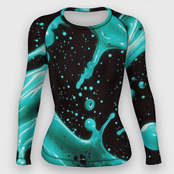 Женский рашгард Голубая краска и капли