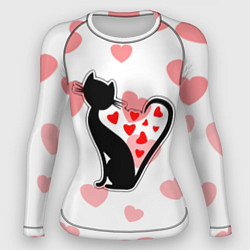Рашгард женский Влюбленная кошка, цвет: 3D-принт