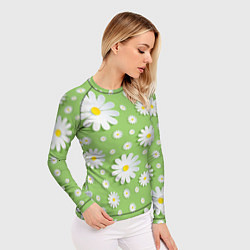 Рашгард женский Ромашки бумажные, цвет: 3D-принт — фото 2