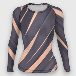 Рашгард женский Перламутровый серый полосы, цвет: 3D-принт