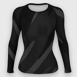 Женский рашгард Чёрно-серый абстрактный полосы