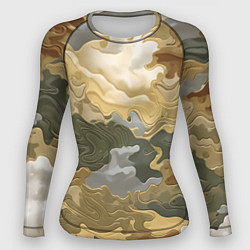 Женский рашгард Золотистый камуфляж