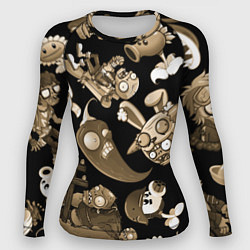 Женский рашгард Растения против зомби в бежевом цвете