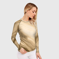 Рашгард женский Светлый коричневый текстура камень мрамор, цвет: 3D-принт — фото 2