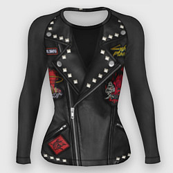 Рашгард женский Косуха с нашивкой самурая киберпанк, цвет: 3D-принт