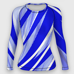 Женский рашгард Абстрактный синий полосатый