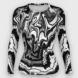 Женский рашгард Закрученные волны - чб абстракция
