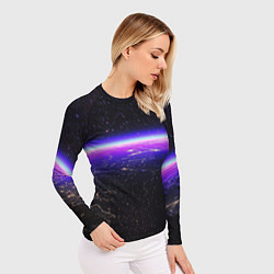 Рашгард женский Планета и неоновое свечение, цвет: 3D-принт — фото 2
