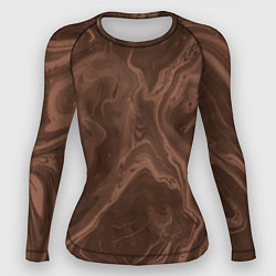 Женский рашгард Коричневый абстракция в точку
