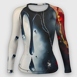 Женский рашгард Сюрреалистичная абстракция с каплями