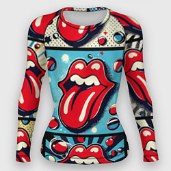 Женский рашгард Rolling Stones logo - pop art